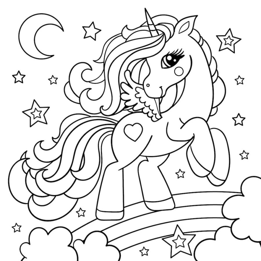 Free Unicorn Coloring Pages