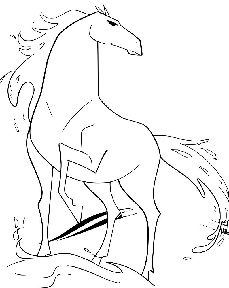 Frozen 2 Water Horse Coloring Pages & book for kids.