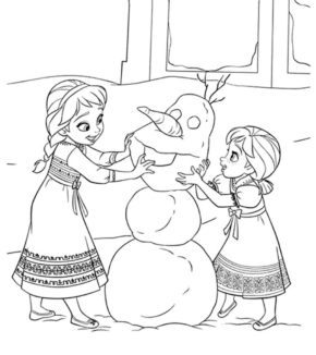 Frozen Disney Winter Coloring Pages & book for kids.