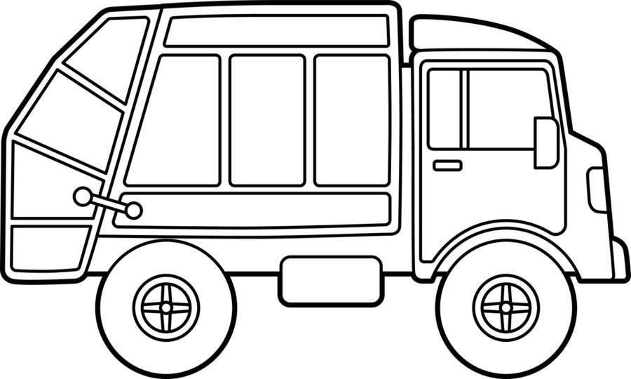 Garbage Truck Coloring Page