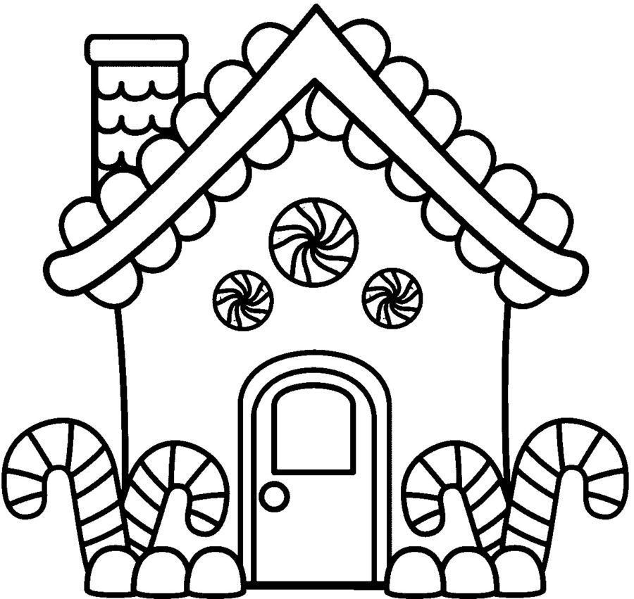 gingerbread house coloring page