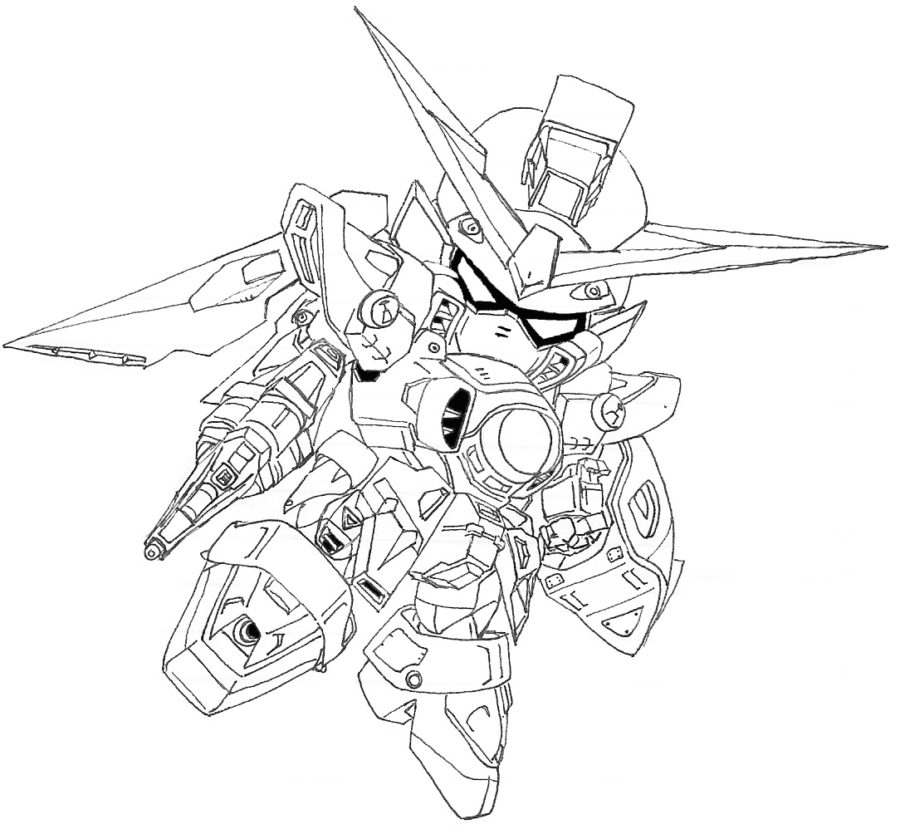 Gundam Chibi Coloring Page