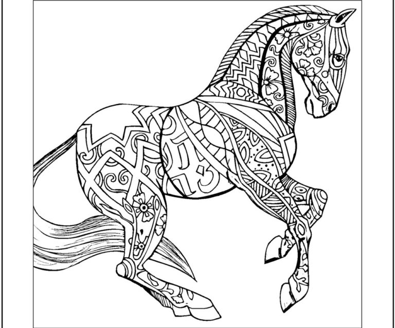 Hard Horse Coloring Pages for Kids & book for kids.