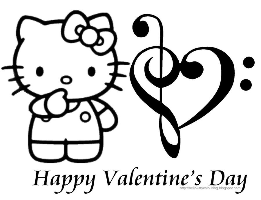 Hello Kitty Valentines Day Coloring page