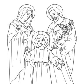 Holy Family Coloring Page & coloring book. 6000+ coloring pages.