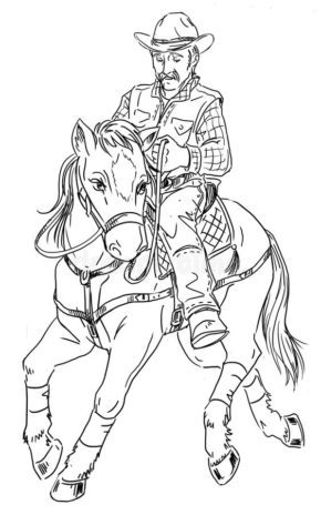 Horse and Cowboy Coloring Pages & book for kids.