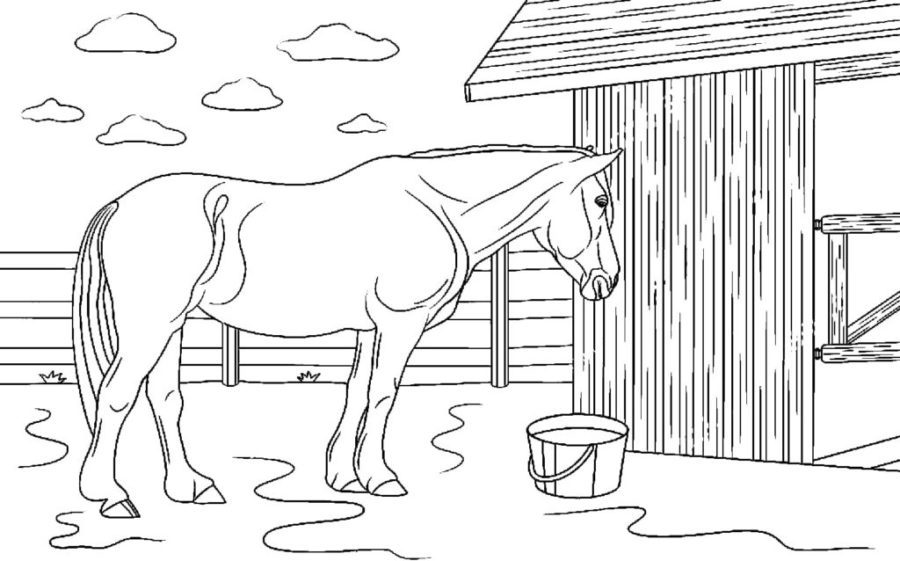 horse barn coloring pages horse barn