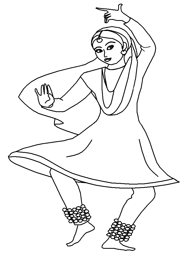 India Kathak Countries Coloring Pages