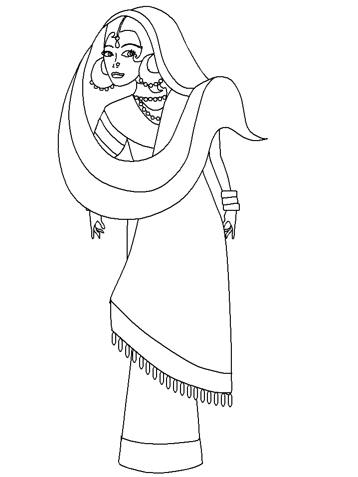 Indian Bride Coloring Pages