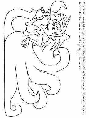 Little Mermaid witch coloring page