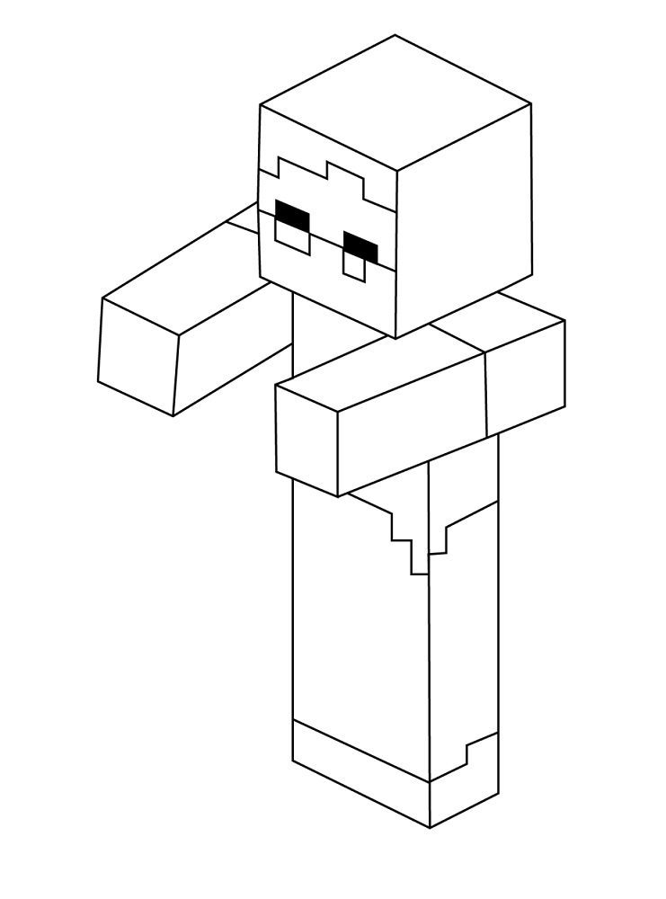 Free Printable Minecraft Zombie Coloring Pages