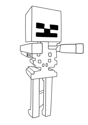 Minecraft Coloring Pages Zombie with so & book for kids.