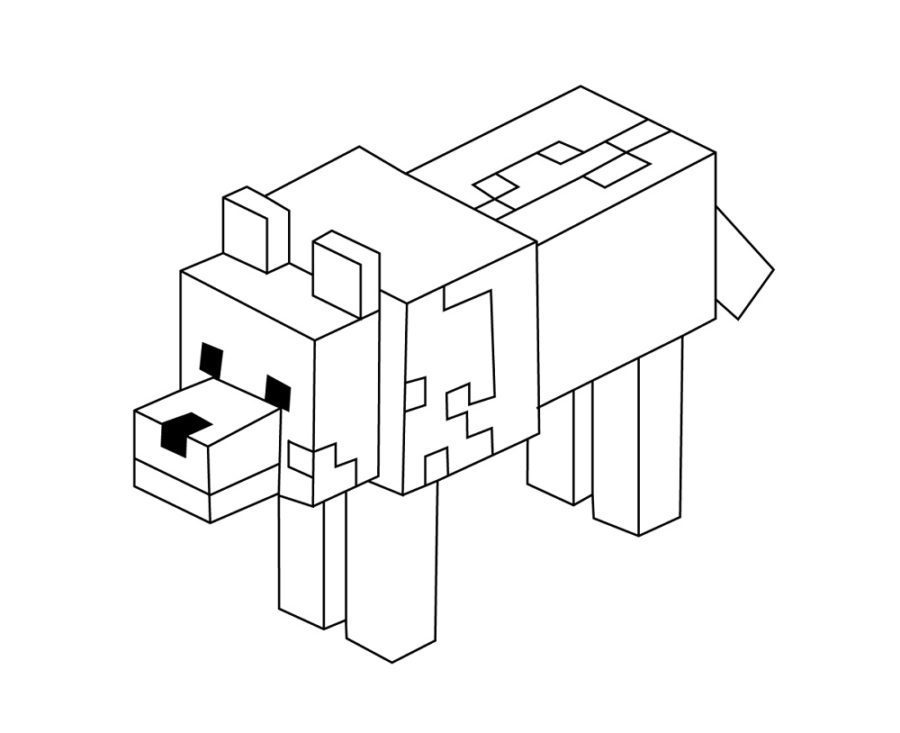 minecraft wolf coloring pages