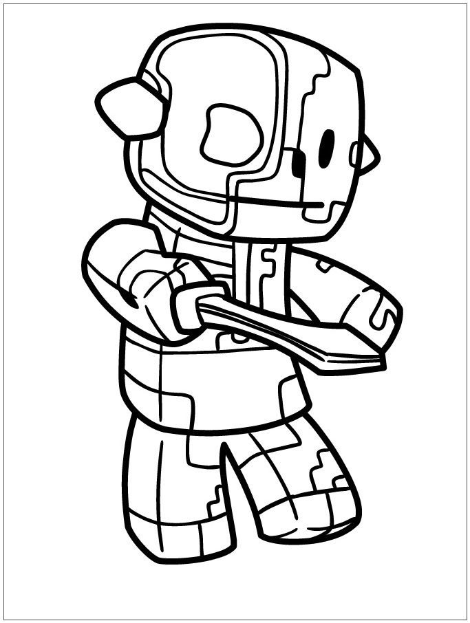 Minecraft Zombie Pigman Coloring Pages & book for kids.
