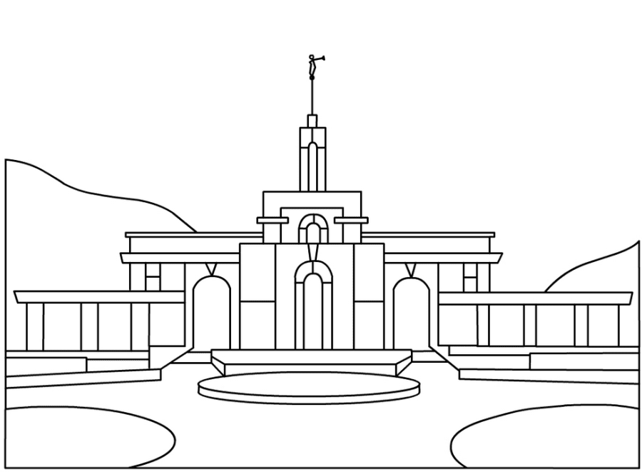 Mt Timpanogas Temple Coloring page