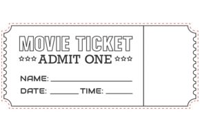 Movie Ticket Coloring Page & coloring book. 6000+ coloring pages.