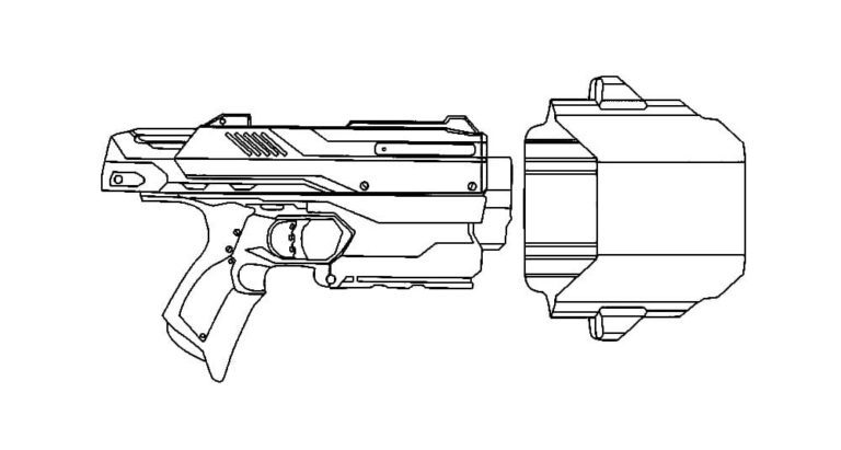 Nerf Zombie Strike Sidestrike Coloring Pages & book for kids.