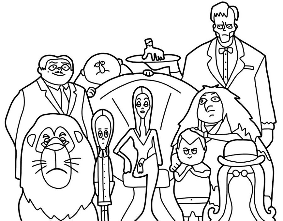 New Addams Family Coloring Pages