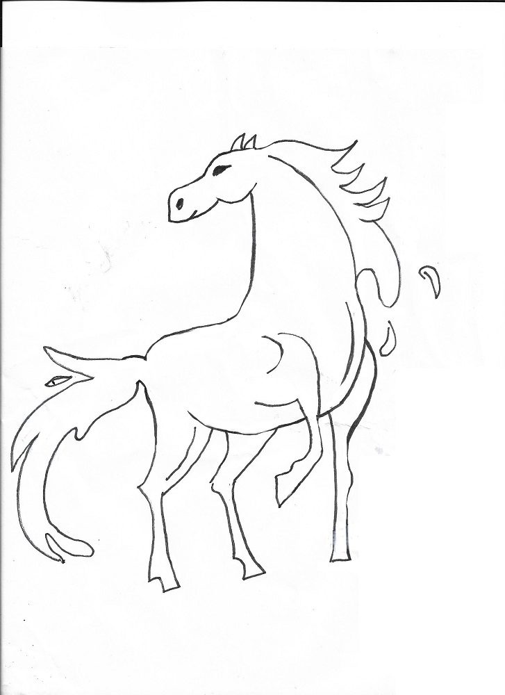 Frozen Water Horse Coloring Page & book for kids.
