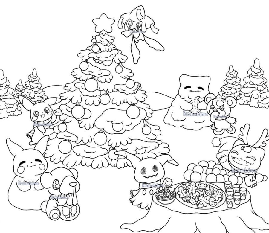 pokemon winter coloring pages