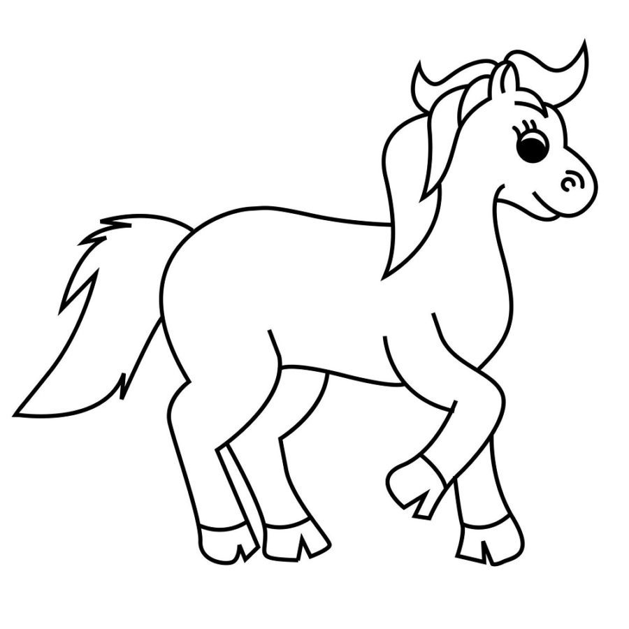 Pony Horse Coloring Pages & book for kids.