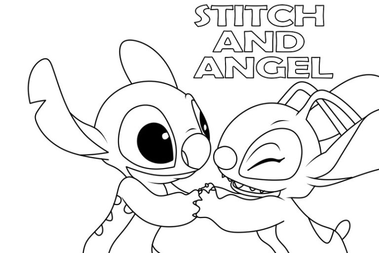 Printable Stitch and Angel Coloring Pages & coloring book.