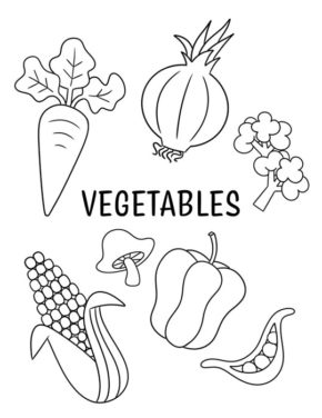 Printable Vegetables Coloring Pages & coloring book.