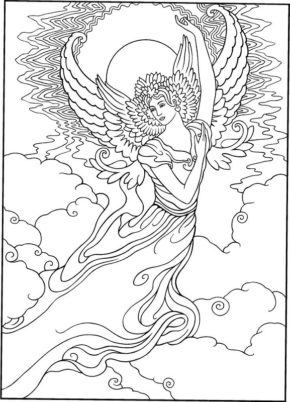 Realistic Angel Coloring Pages & coloring book.