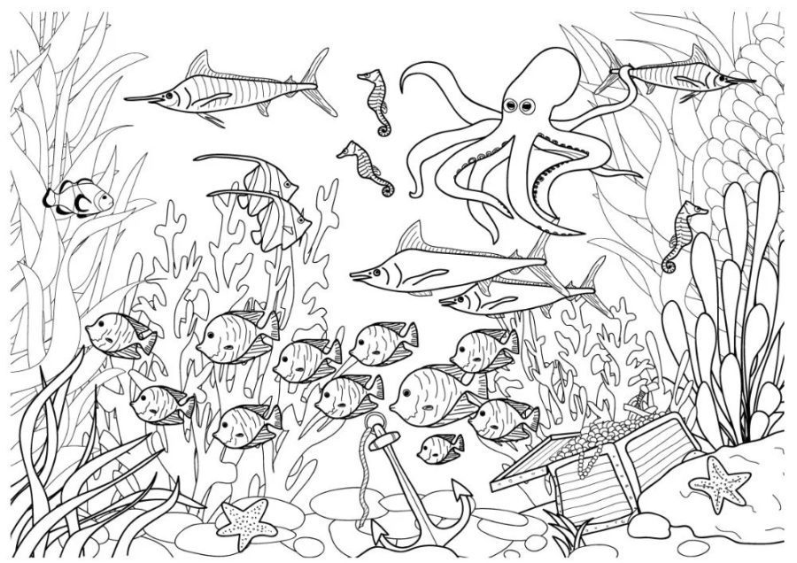 Salt Water Fish Coloring Pages & coloring book. 6000+ coloring pages.