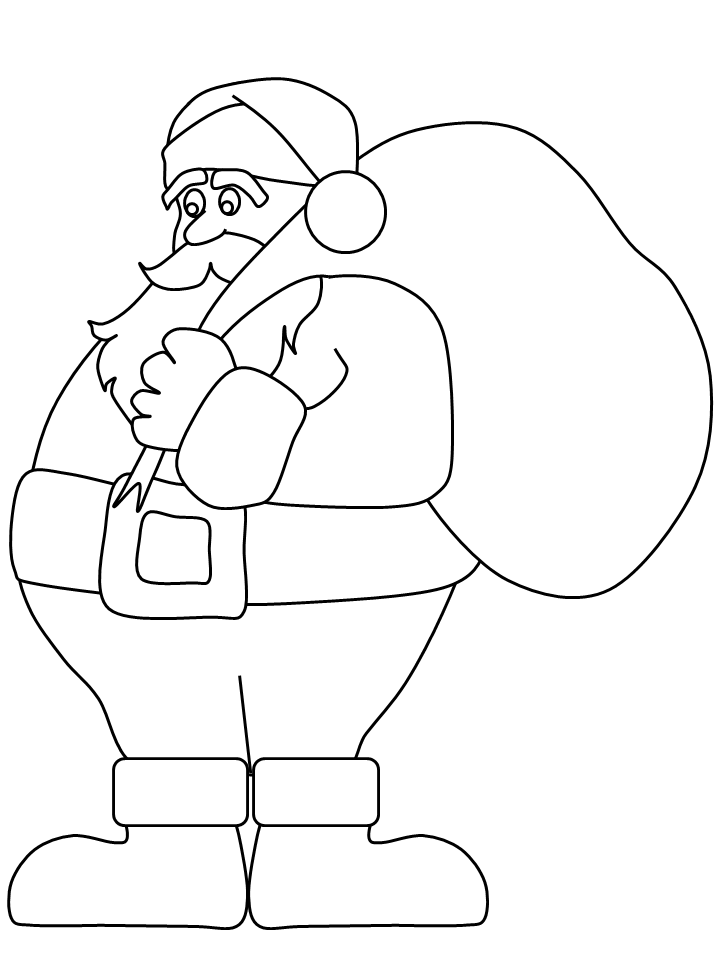 Santa Christmas Coloring Page Printable