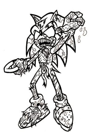 Shadow the Hedgehog Zombie Coloring Pages & book for kids.