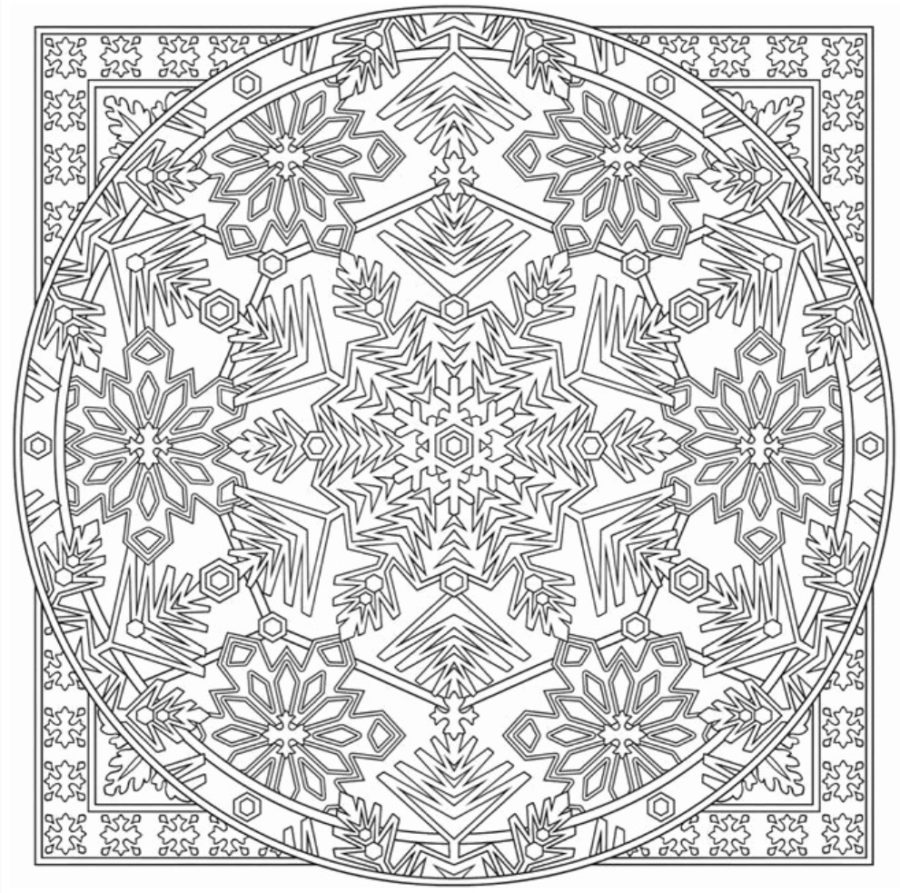 Snowflake Mandala Coloring Page