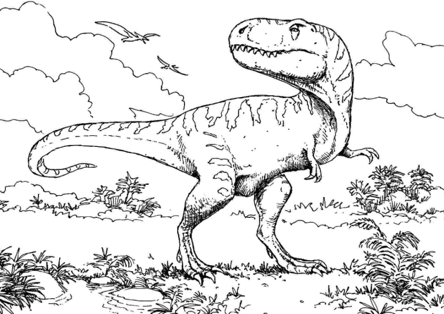 T Rex Dinosaur Coloring Page