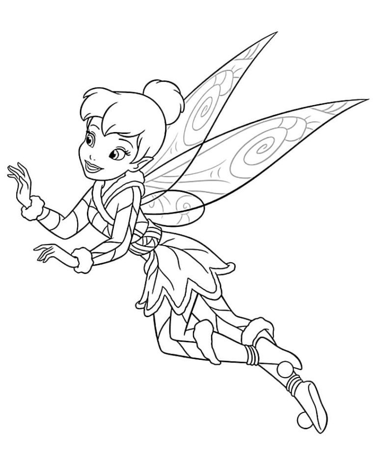 Tinkerbell Winter Coloring Pages & book for kids.