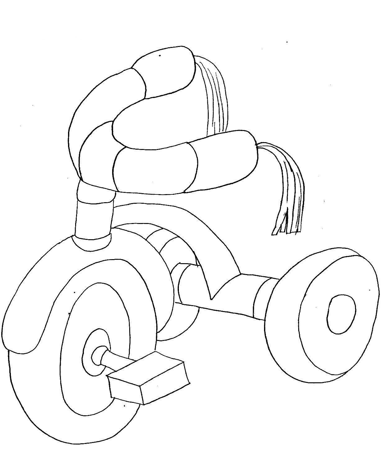 Tricycle Transportation Coloring Pages coloring page & book for kids.