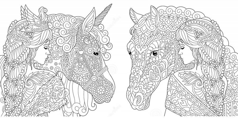 unicorn and horse coloring pages