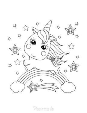 unicorn with rainbow coloring pages