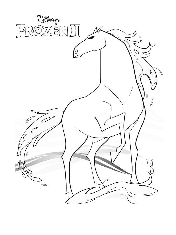 Water Horse Coloring Frozen 2 Coloring Pages & book for kids.