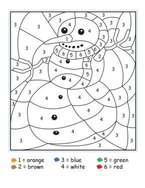 Winter Coloring by Number Pages & book for kids.