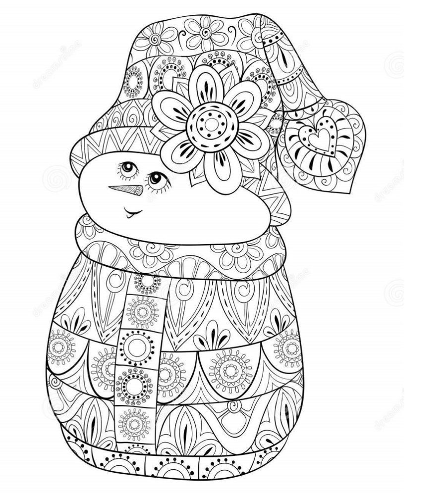 winter coloring pages detailed for a adault