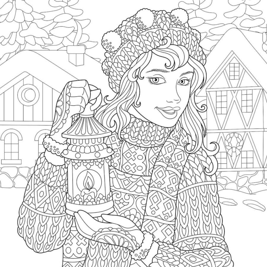 Winter Girl Coloring Pages & coloring book. 6000+ coloring pages.