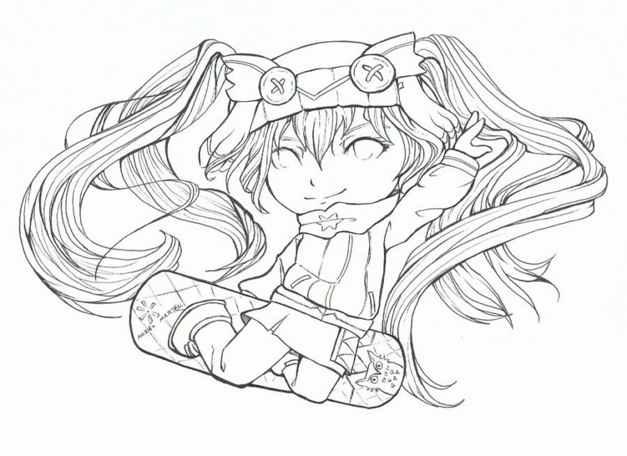 winter hatsune miku coloring pages