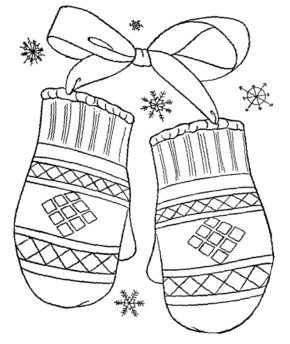 Winter Mittens Coloring Pages & book for kids.