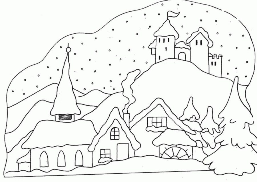 winter-town-dock-coloring-pages