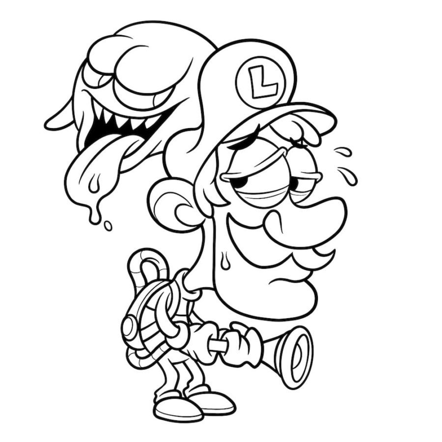 zombie luigi coloring pages