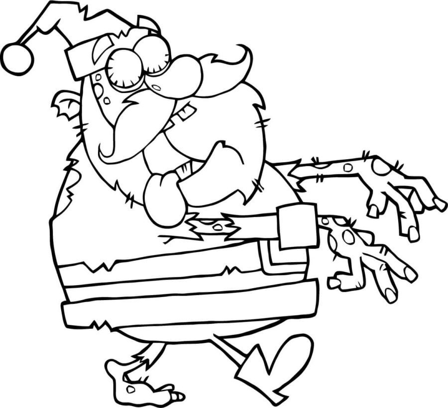 zombie santa coloring pages